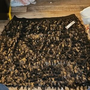 Worthington Black and Brown Bubble Mini Skirt